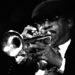 Photograph of Donald Jennings playing the trumpet